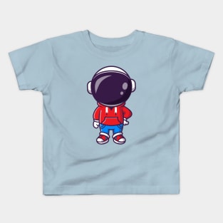 Cute Cool Astronaut With Jacket And Jeans Cartoon Kids T-Shirt